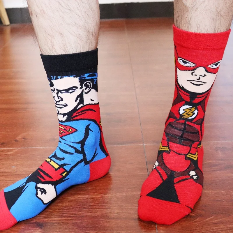 QUENTIN Socks Men Cartoon Anime Wholesale marvel Comic Character Socks Unisex Manufacturer Super Hero marvel Mario Socks