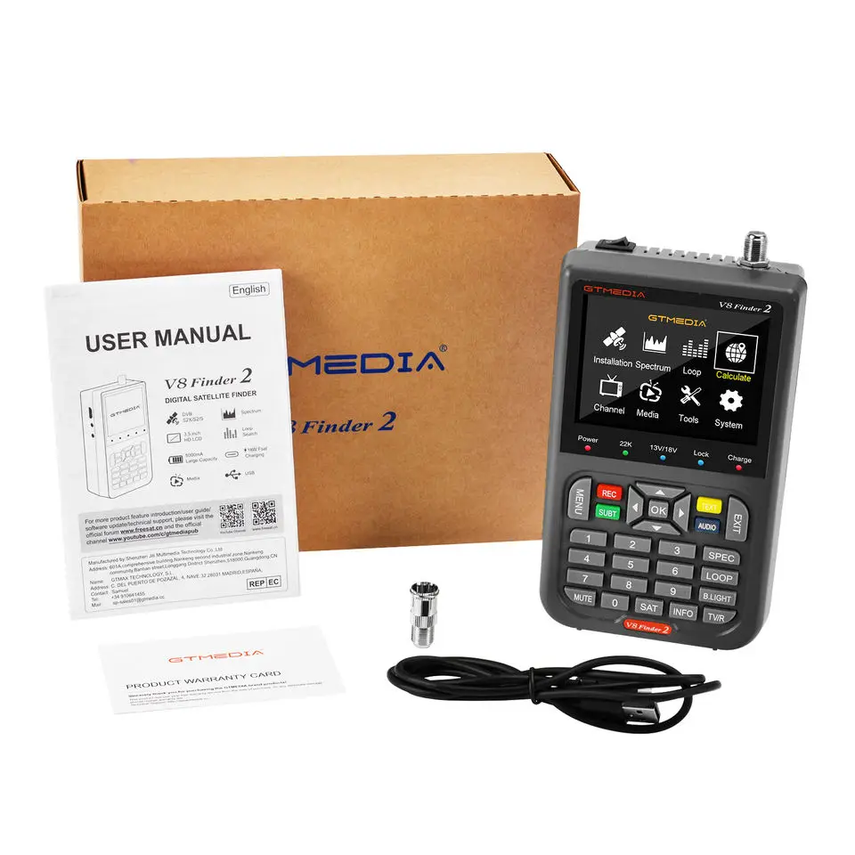 GTMedia v8finder 2 original factory manufacture dvb-s2/s2x digital satellite finder meter - Image 3