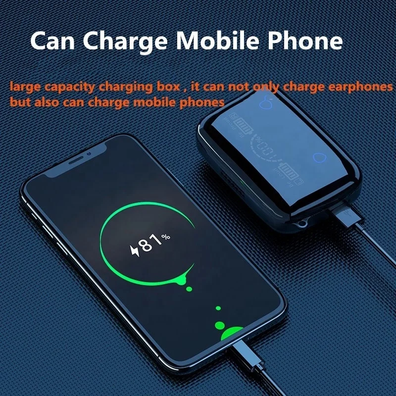 Tws earphone m19 earbuds with power bank true wireless gaming headset headphone noise cancelling in ear phones air buds earbuds - Image 3